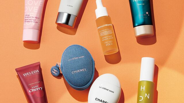 ハンド／ネイル トリートメント クリーム LOVEエディション 30mL、エクシア エターナル エンヴィ ハンド〈医薬部外品〉40g、リトリート ハンド マッサージ セラム30mL、アトリックス ビューティーチャージプレミアム トーンアップ ハンドクリーム SPF20・PA+ 60g、ラ クレーム マン デニム 50mL、ヴィアク ハンドケアジェル 50g