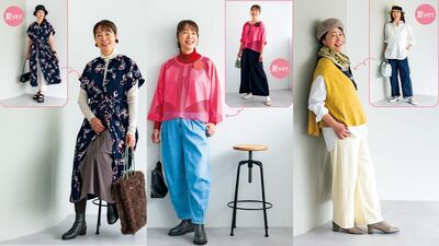体形が目立たないワンピースを愛用する62歳。夏物はいつまで着ていい？「〈秋がなくなった〉昨今、夏服に長袖を重ねるアレンジが秋服の正解」