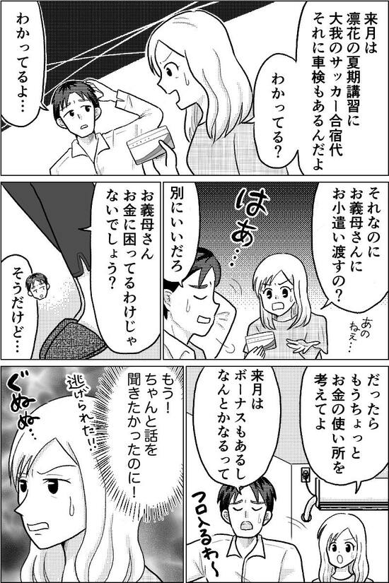 漫画『夫が義母にコッソリ援助』