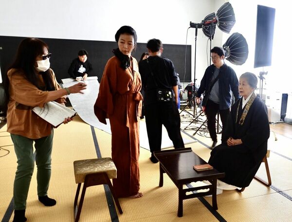 教誨室での撮影シーン