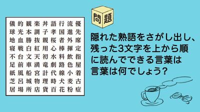 ひらめきパズル第2回（2）楽しく頭を鍛えよう！脳の若返りを目指し、漢字熟語探しにいざ挑戦！
