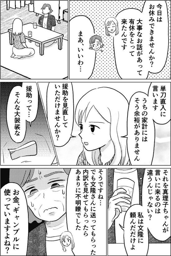漫画『夫が義母にコッソリ援助』