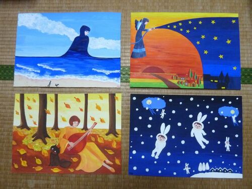 しろぼしさんが描いた4枚の絵の写真