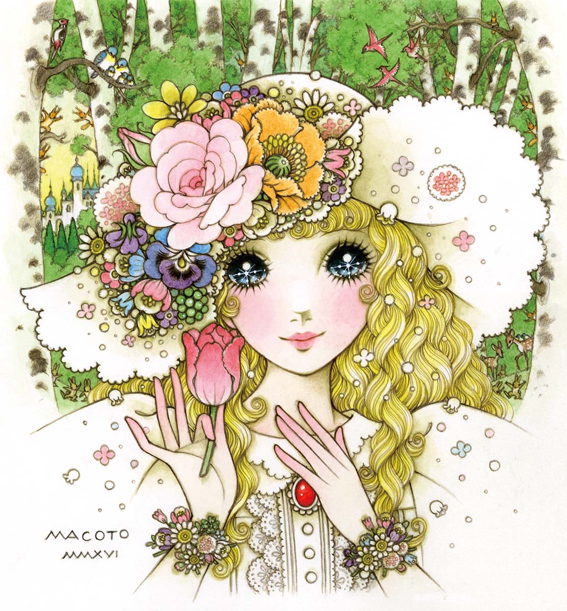 シーシイ高橋真琴クリアファイルマーメイド・ラプンツェル・花占い・月夜の夢 シーシイ高橋真琴クリアファイルマーメイド・ラプンツェル・花