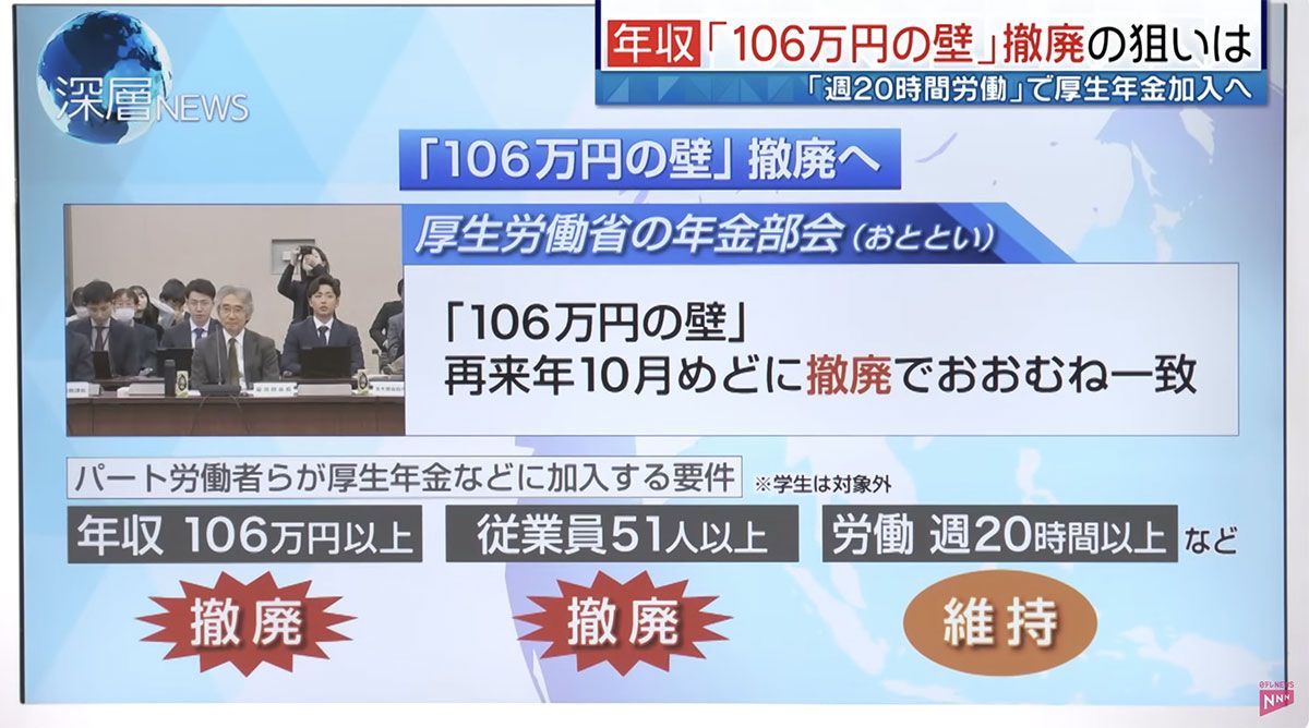 年収「106万円の壁」撤廃の狙いは©️日本テレビ