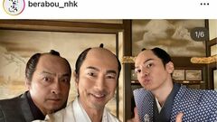 『べらぼう』スマホを手にしているのはまさかの…意次・家治・治済＜ドロドロの3人＞和気あいあいショットにコメント殺到「オフショット最高！」「『斗真、うざい』の文字が頭を…」「上様の自撮ーりー」