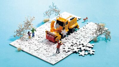 田中達也「まっさらな雪の美しさはまるでパズル！？人や車が通ることで、完成したジグソーパズルが壊れていく…」
