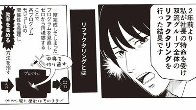  漫画【第19話】舞台は取締役会へ。宿敵・五階堂から先制攻撃を受けた百田は「リファクタリング」で反論！しかし追い込まれた五階堂はまさかのあの人を呼び出し…