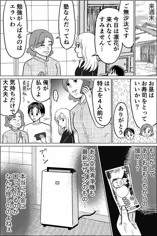 漫画『夫が義母にコッソリ援助』
