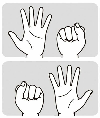 「グー」「パー」