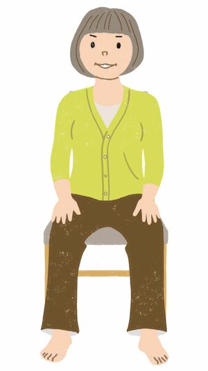 腰ひねり足上げ