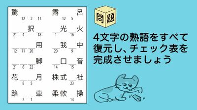 【新連載】ひらめきパズル第1回（2）楽しく頭を鍛えよう！脳の若返りを目指し、漢字抜け熟語にいざ挑戦！