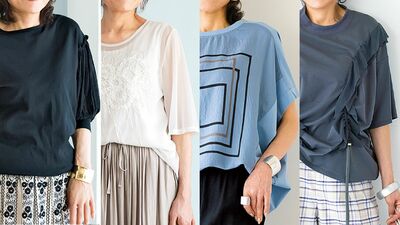 65歳女性、Tシャツ選びの悩み解決！ポイントは〈ゆとり〉と〈はりつかない生地〉。旅先でも便利でサマになる一枚は