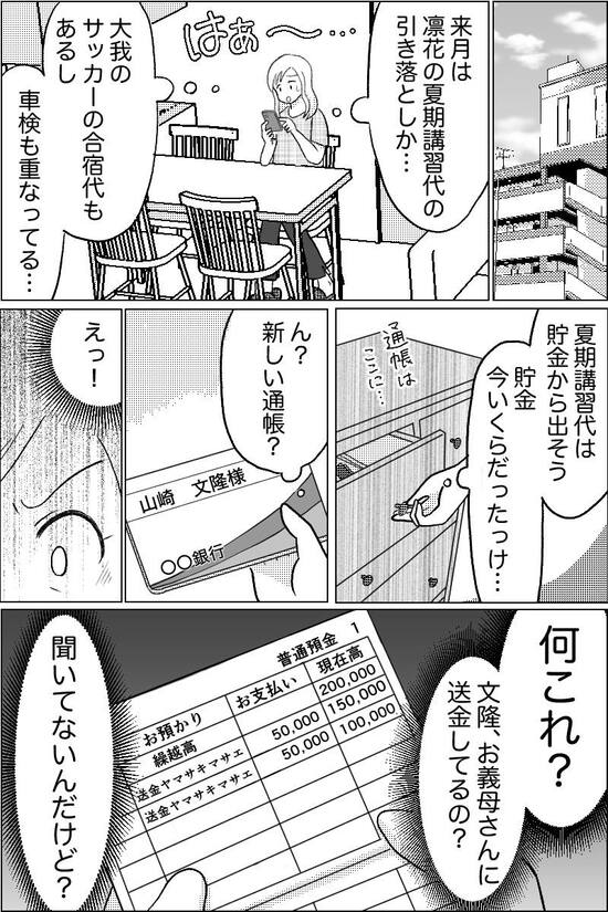 漫画『夫が義母にコッソリ援助』