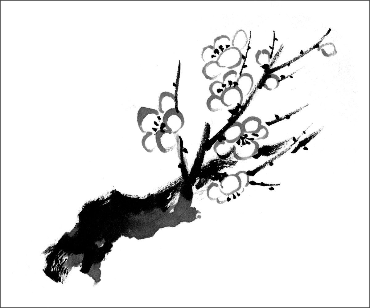 2ページ目）【筆ペンで気軽に水墨画4】縁起物「松・竹・梅」には